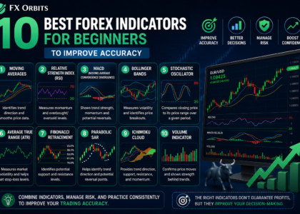 A trader analyzing the best forex indicators for beginners on a clean currency chart setup.
