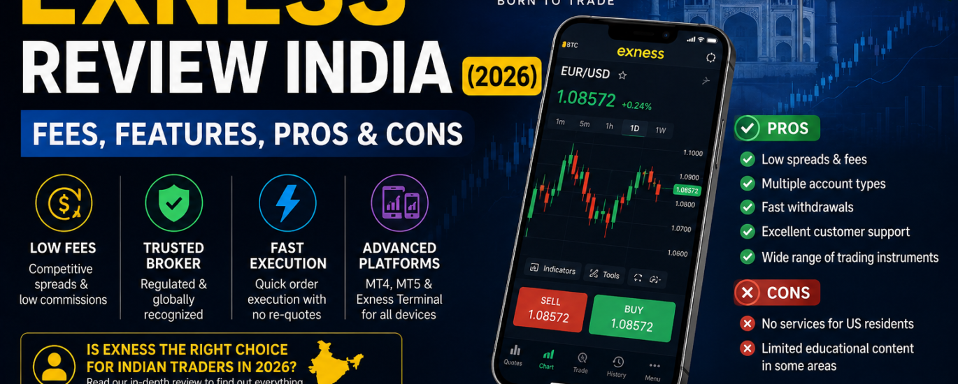 Detailed Exness Review India showing trading terminal, spreads, and payment options for Indian traders.