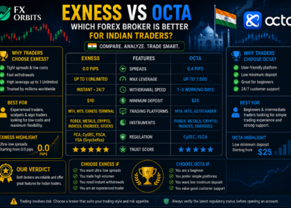 Exness vs Octa comparison for forex trading platforms in India.